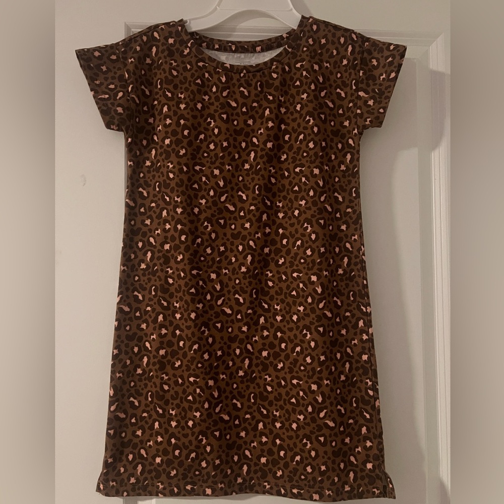 Old Navy Brown and Pink Leopard Print Kids Dress